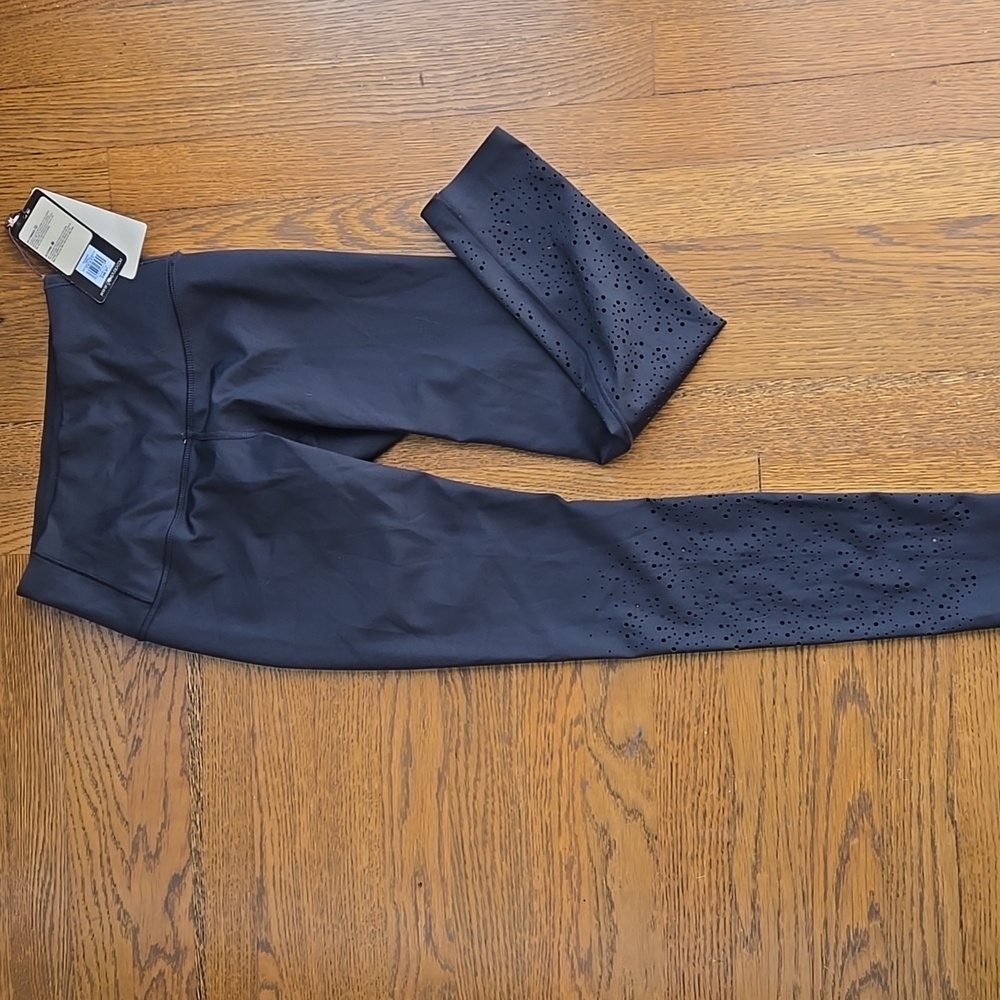 CALIA Power Sculpt Perforated 7/8 Leggings Pure Black Women’s Small NWT - Picture 2 of 11